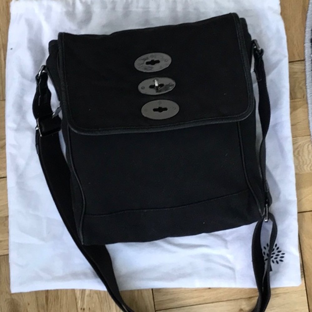 Mulberry Bladk Canvas Messenger Bag